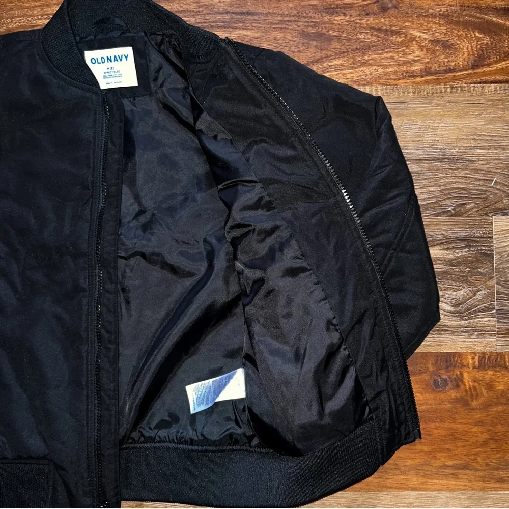 Old Navy Classic Black Bomber Jacket, Size M (8)